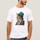 Chat en Fedora Hommes de base T-shirt design (Devant)