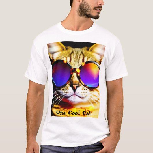 Chat en Lunettes de soleil Tête Face T-shirt (Devant)