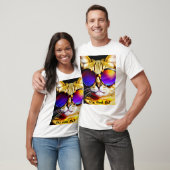 Chat en Lunettes de soleil Tête Face T-shirt (Unisexe)