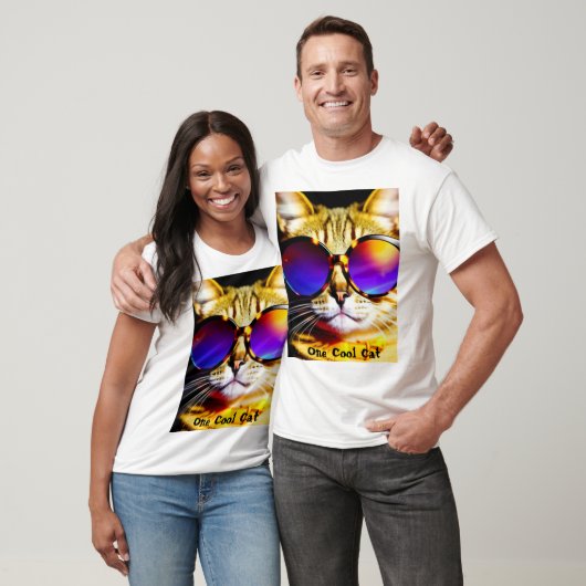 Chat en Lunettes de soleil Tête Face T-shirt (Unisexe)