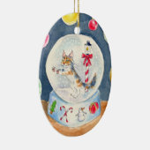 Chat en ornement de globe de neige de Noël (Droite)
