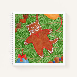 CHAT EN PAIN D'ÉPICE Cahier à spirale 8,5x8,5
