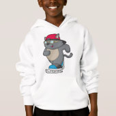 Chat en patinage sur glace avec patins sur glace (Devant)