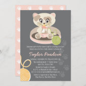 Chat en Pink Diapers Baby shower Invitation (Devant / Derrière)
