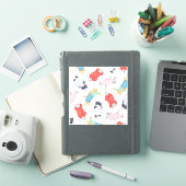 CHAT EN PYJAMA Autocollant vinyle 6x6 (Couverture iPad)