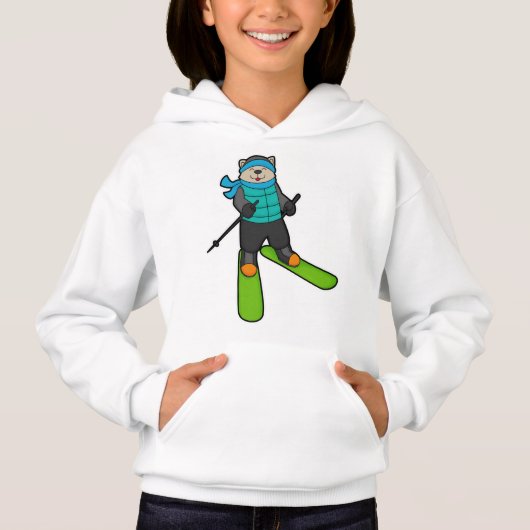 Chat en Skier avec Ski (Devant)