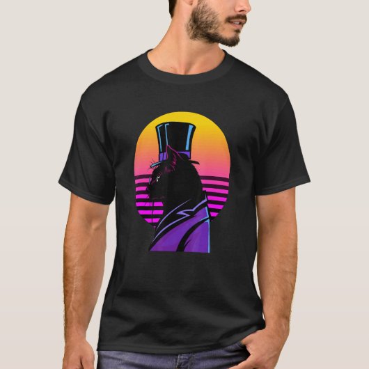 Chat en smoking violet chapeau haut de forme et lu (Devant)