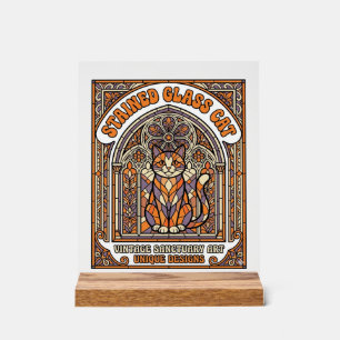 Chat en Verre Cathédrale Vintage