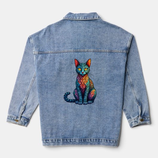Chat en vitrail multicolore 784 (Verso)