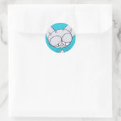 chat endormi - autocollant (Sac)
