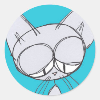 chat endormi - autocollant