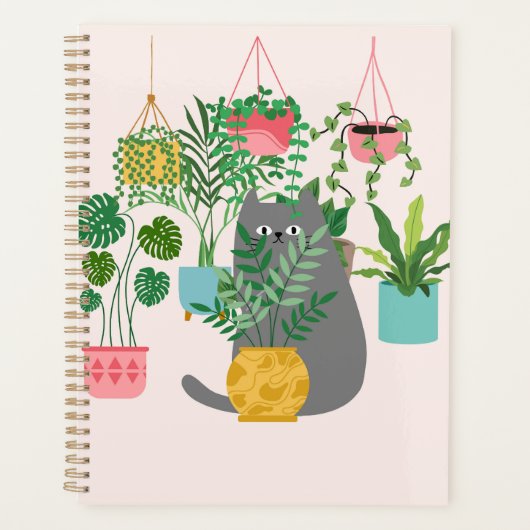 Chat entre Plantes drôle (Devant)