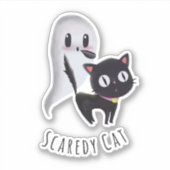 Chat épatant Halloween sticker vinyle coupe person (Devant)