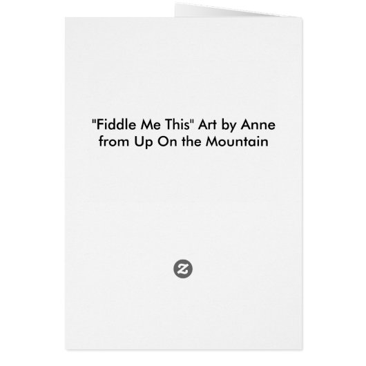 Chat et carte de voeux Fiddle (Dos)