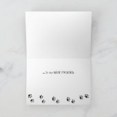 Chat et chickadee Meilleur Ami Carte Anniversaire (Intérieur)