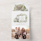 Chat et chien Cheminée d'hiver Photo Carte de Noël (À l'intérieur)