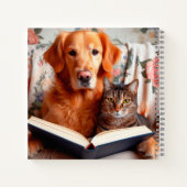 Chat et chien lisant un livre (Dos)