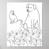Chat et chien par Lily Fleurs, plan, Posters (Devant)