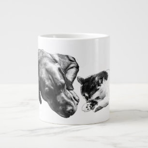 Chat et chien se reposent ensemble Mug d'art monoc