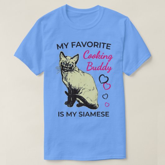 Chat et cuisine de Siamese T-shirt (Design devant)