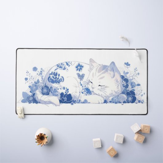 chat et fleurs (Tableau pour enfants)