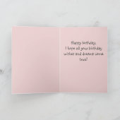 Chat et gâteau Jaune Chaleureux Carte d'anniversai (Intérieur)