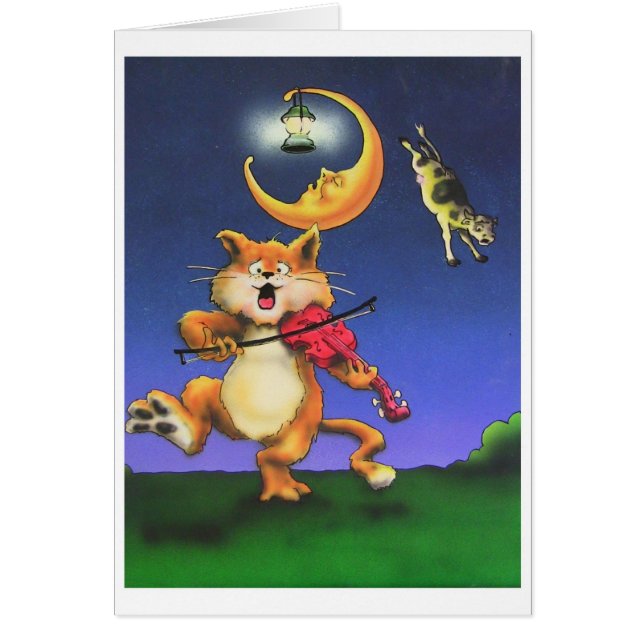 Chat et la carte du thème des enfants de violon (Devant)