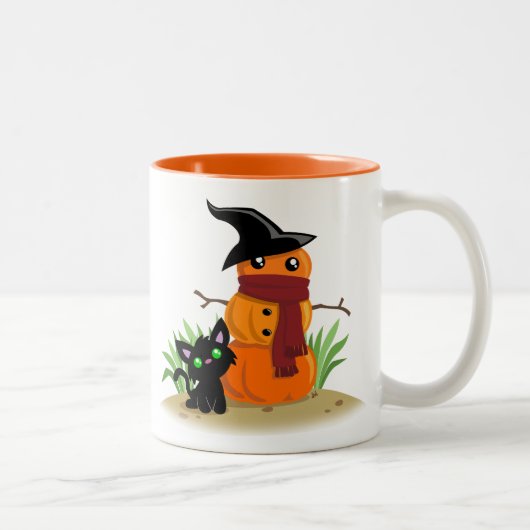 Chat et la Mug de café Pumpkinman (Droit)