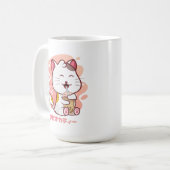 Chat Et Lait Boba Thé Anime Kawaii Café Mug (Devant gauche)