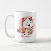 Chat Et Lait Boba Thé Anime Kawaii Café Mug (Gauche)