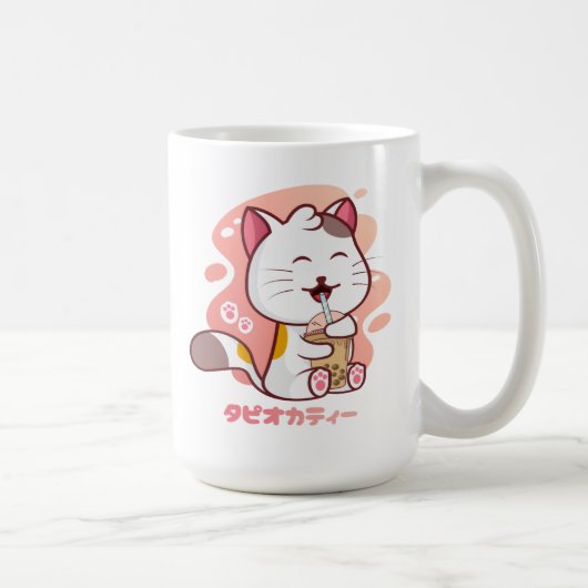 Chat Et Lait Boba Thé Anime Kawaii Café Mug (Droite)