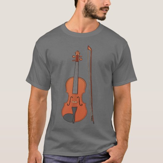 Chat et le Drapeau, violon - T-shirt homme (Devant)