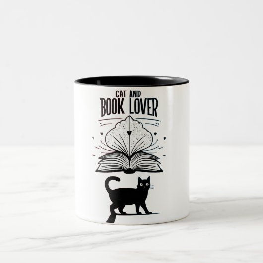 Chat et livre Lover Mug (Centre)
