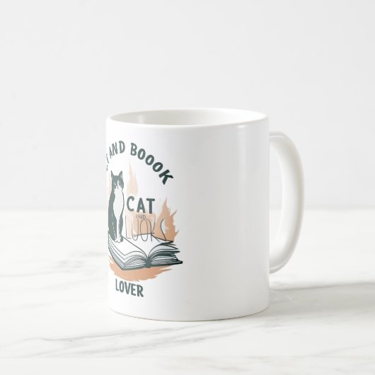 Chat et livre Lover Mug (Devant droit)