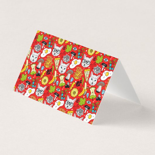 Chat et oeuf sur le rouge (Front)