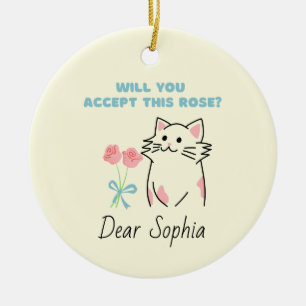 Chat et ornement Rose adorable