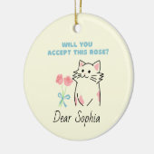 Chat et ornement Rose adorable (Gauche)