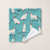 Chat et pattes de Siamese bleu Turquoise (Gant de toilette)