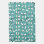 Chat et pattes de Siamese serviette de cuisine ble (Vertical)