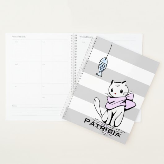 Chat et poisson blanc testé (Devant avec enveloppe)