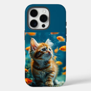 Chat et poisson iPhone 16 Pro Coque