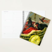 Chat et sorcière vintage d'Halloween noir (Devant avec enveloppe)
