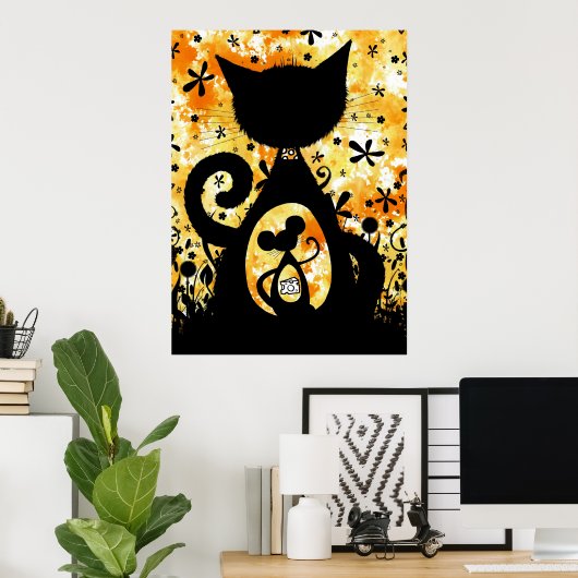 Chat et souris - affiche (Bureau à domicile)
