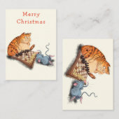 Chat et souris Jouer aux échecs amusant carte de N (Devant / Derrière)
