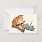 Chat et souris Jouer aux échecs amusant carte de N (Dos)