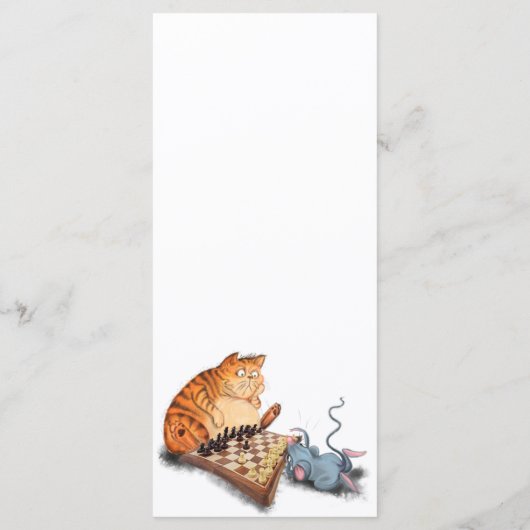 Chat et souris Jouer aux échecs Drôle Menu (Dos)