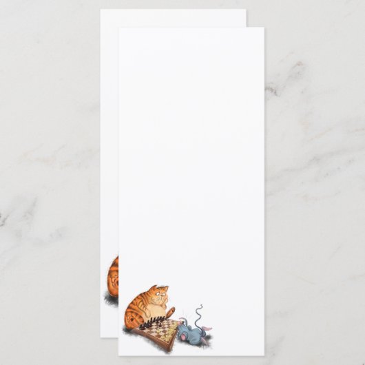 Chat et souris Jouer aux échecs Drôle Menu (Devant / Derrière)