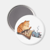 Chat et souris Jouer aux échecs Magnet Amusement (Recto/Verso)
