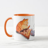 Chat et souris Jouer aux échecs Mug Drôle (Gauche)