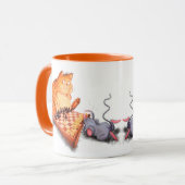 Chat et souris Jouer aux échecs Mug Drôle (Devant gauche)
